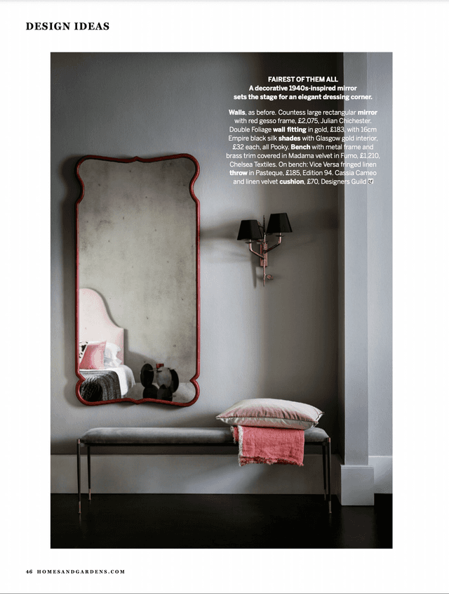 Homes Gardens UK 11 2021 P46 Chelsea Textiles bench