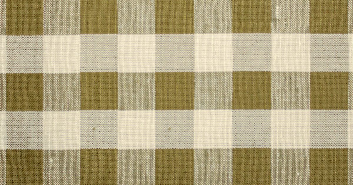 Chelsea Textiles | Small Check in Green Olive | Checks & Stripes