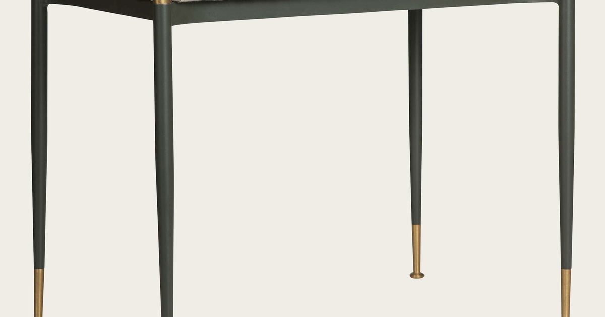 Textile Stool Chelsea Textiles | Stool with metal frame & brass trim | Seating